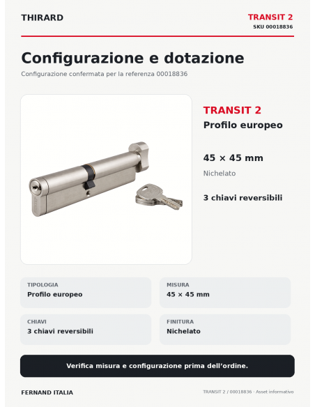 TRANSIT 2: configurazione e dotazione – THIRARD