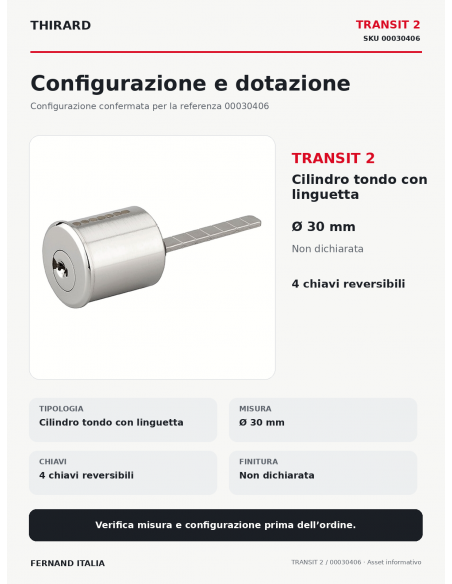 TRANSIT 2: configurazione e dotazione – THIRARD
