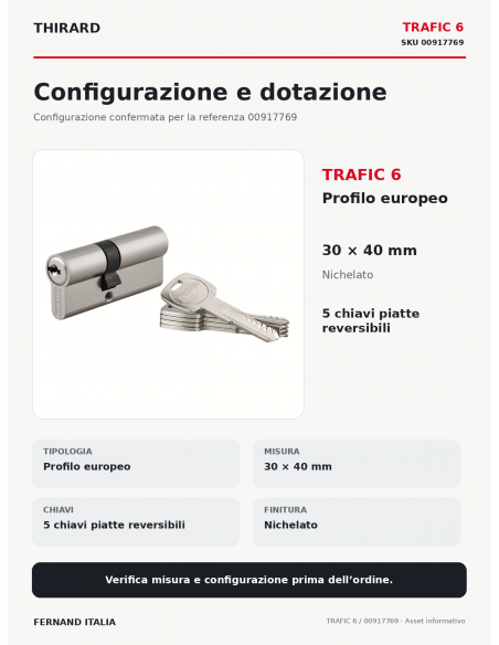 TRAFIC 6: configurazione e dotazione – THIRARD