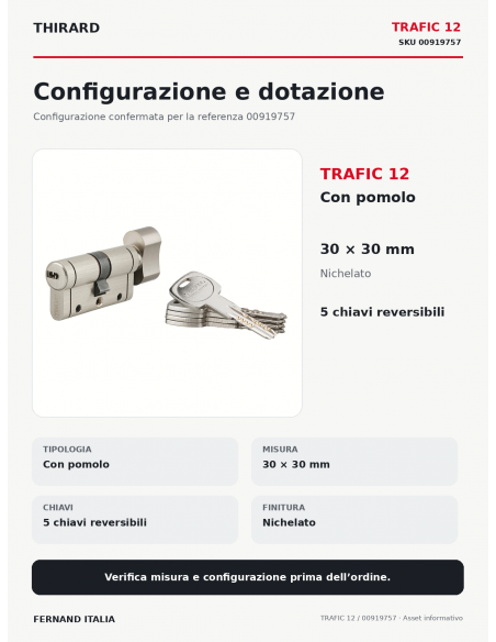TRAFIC 12: configurazione e dotazione – THIRARD