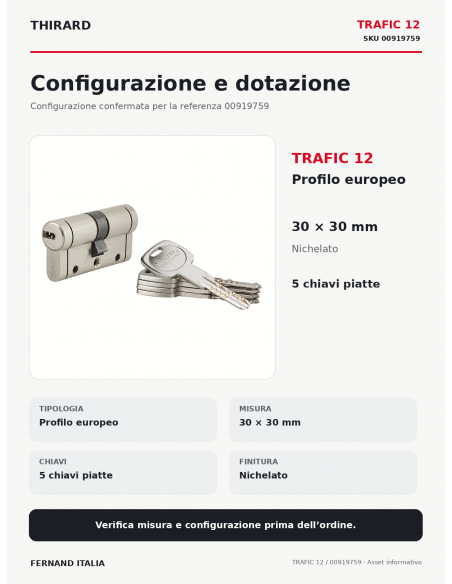 TRAFIC 12: configurazione e dotazione – THIRARD