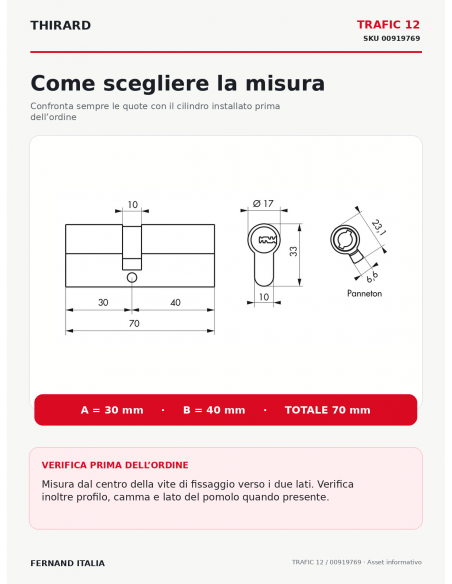 TRAFIC 12: come scegliere la misura 30 × 40 mm – THIRARD