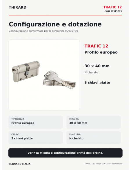 TRAFIC 12: configurazione e dotazione – THIRARD