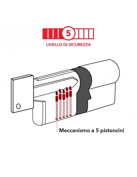 Cilindro europeo STD 30×30 mm nichelato, camma ridotta, 3 chiavi – THIRARD