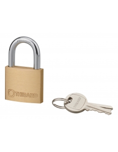 Lucchetto THIRARD TYPE 1+ 40 mm in ottone, arco in acciaio nichelato e 2 chiavi — referenza 00988040